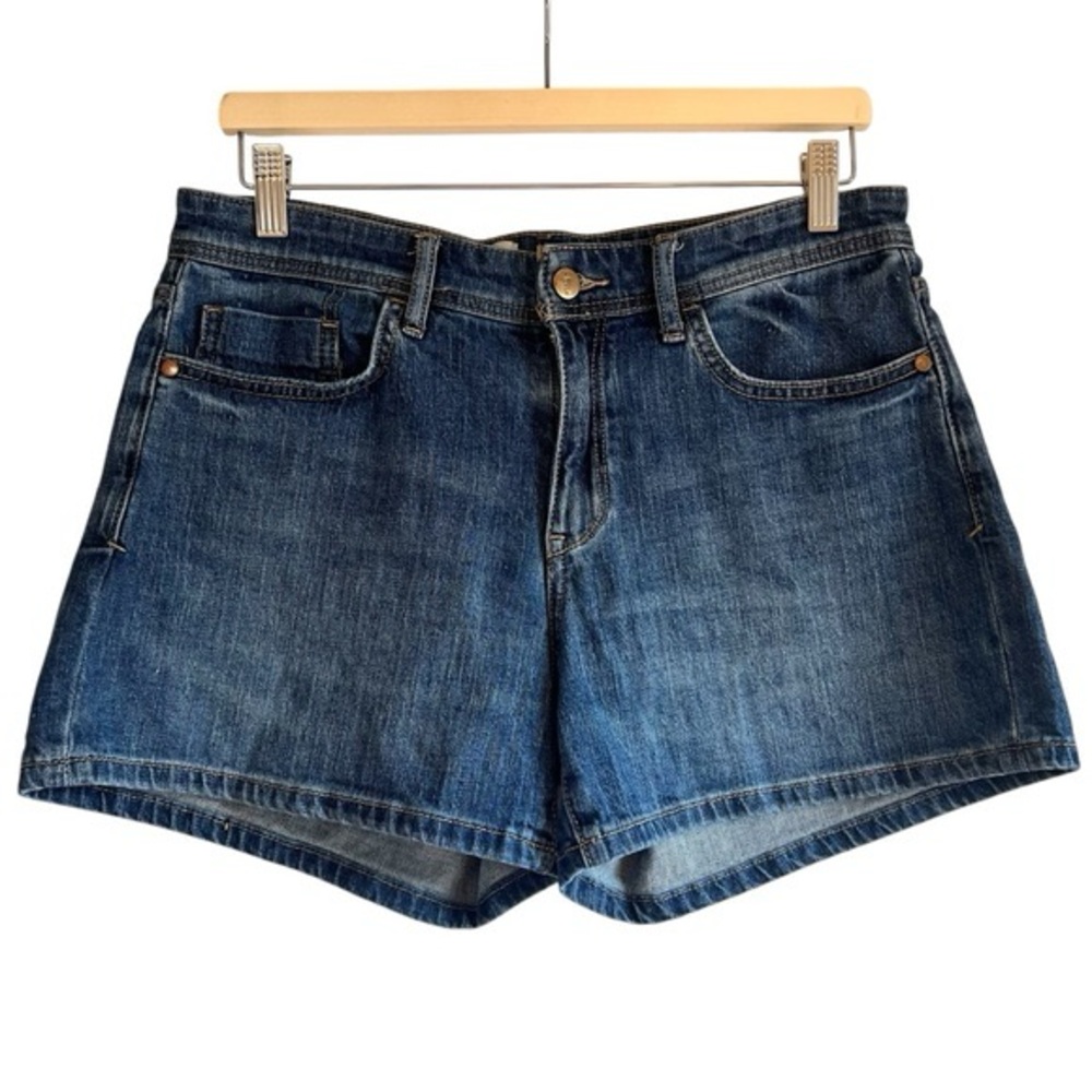 Pilcro Anthropologie blue denim mid rise jean shorts size 28 excellent condition
